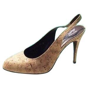 Donald Pliner Couture Natural Cork Leather Pump Shoe New Slingback NWT $265